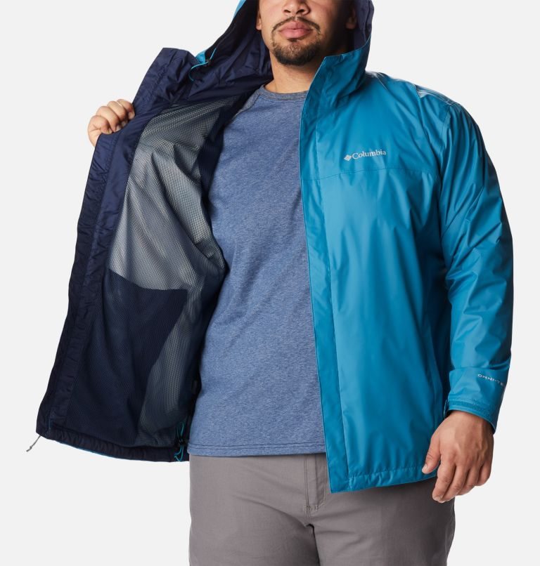 Men's Columbia Watertight II Rain Jackets Turquoise | Plus Size CA-UA380